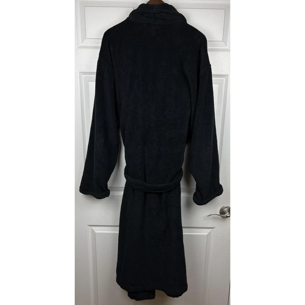 Polo Ralph Lauren Robe Mens L/XL Polo Bear Black Terry Cotton Belted Sleepwear